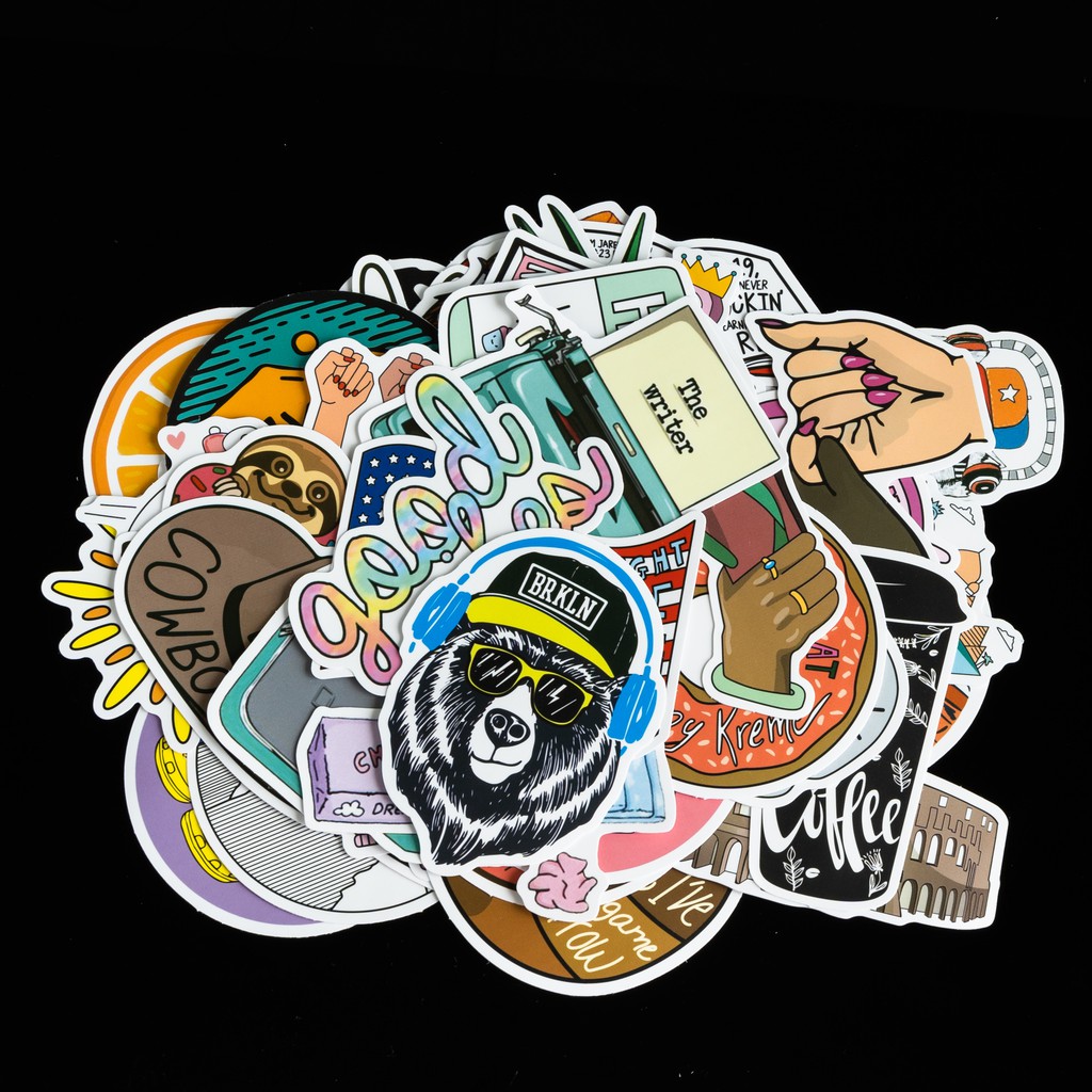 Sticker cute mix M2 2021 chống nước lâu phai trang trí laptop, mũ bảo hiểm, đàn, guitar, ukelele, macbook, điện thoại