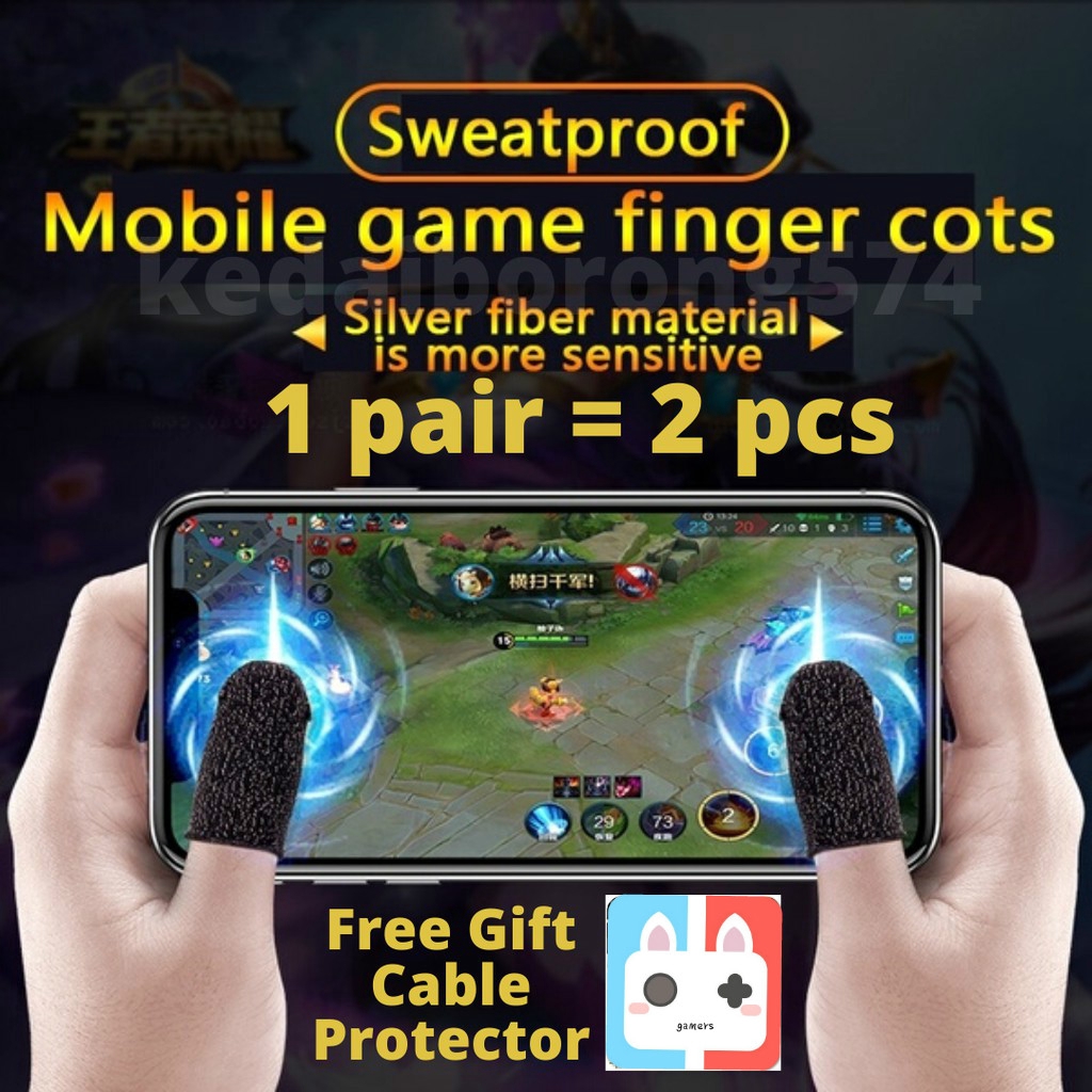 1 Cặp 2 Đôi Găng Tay Chơi Game Gắn Điện Thoại Màn Hình Cảm Ứng Chống Mồ Hôi