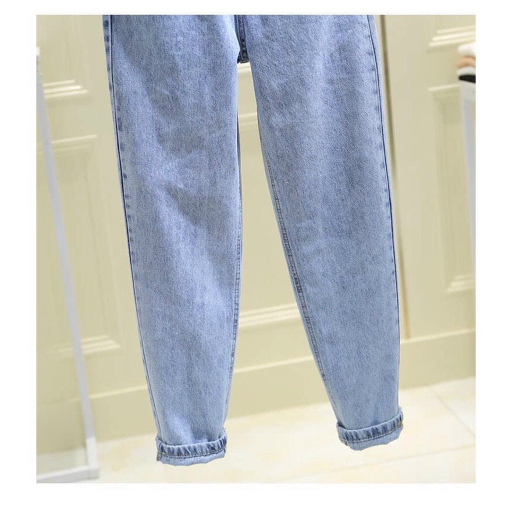 Quần Baggy Jean Nữ-Quần Baggy Nữ Xanh Trơn Cao Cấp