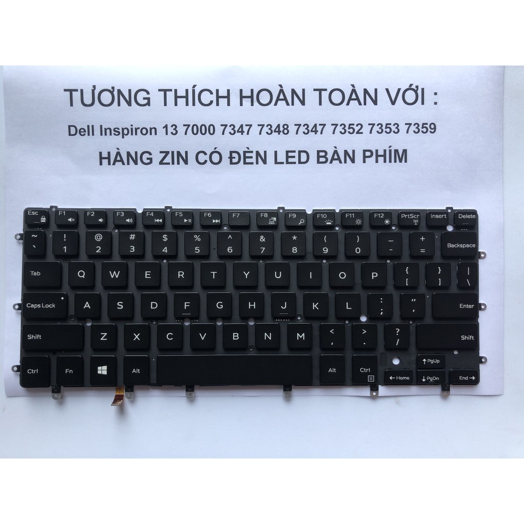 [Bảo hành 06 tháng]Bàn Phím cho Laptop Dell Inspiron 13 7000 7347 9350 7348 7352 7353 7359 Hàng Zin Có Đèn Led Bàn Phím