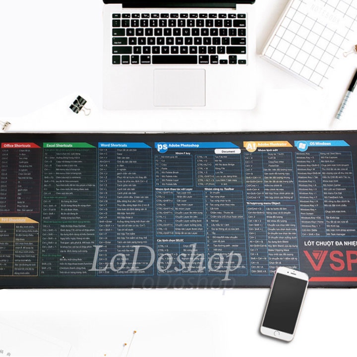 Miếng lót chuột - Pad mouse KHỦNG có phím tắt office , photoshop