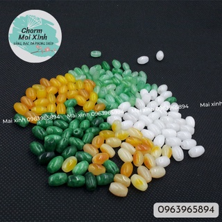 Lu Thống Đá Phong Thủy Trơn Nhiều Màu - phụ kiện vòng tay nam nữ tự nhiên tự làm handmade