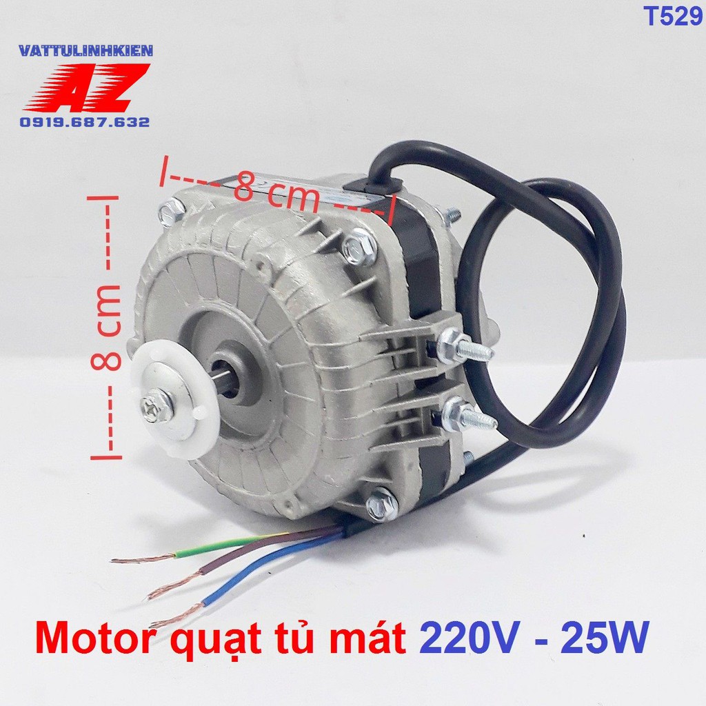 Motor quạt vuông 8x8 cm - 220V loại 25W