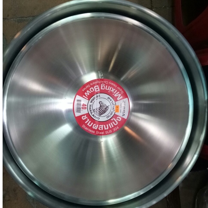 Thau thố trộn inox Zebra Thái Lan 40cm-135040-14.5L. Nhập khẩu Thái Lan, inox 304 cao cấp siêu bền