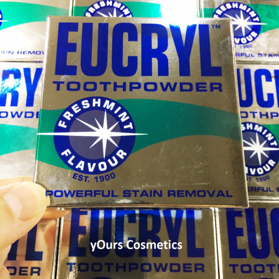 [Đại Lý Chính Thức] Bột Tẩy Trắng Răng Eucryl Tooth Powder Hương Bạc Hà 50gr - Bột Tẩy Trắng Răng Khủ Mùi Hôi Miệng H24