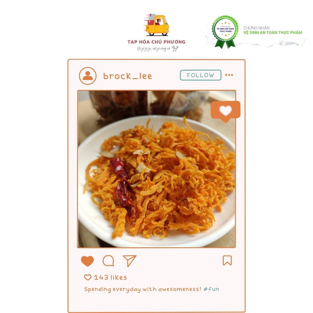 Khô gà bơ tỏi giòn ngon đậm vị - hũ 300g - Tạp hóa chú Phương | BigBuy360 - bigbuy360.vn