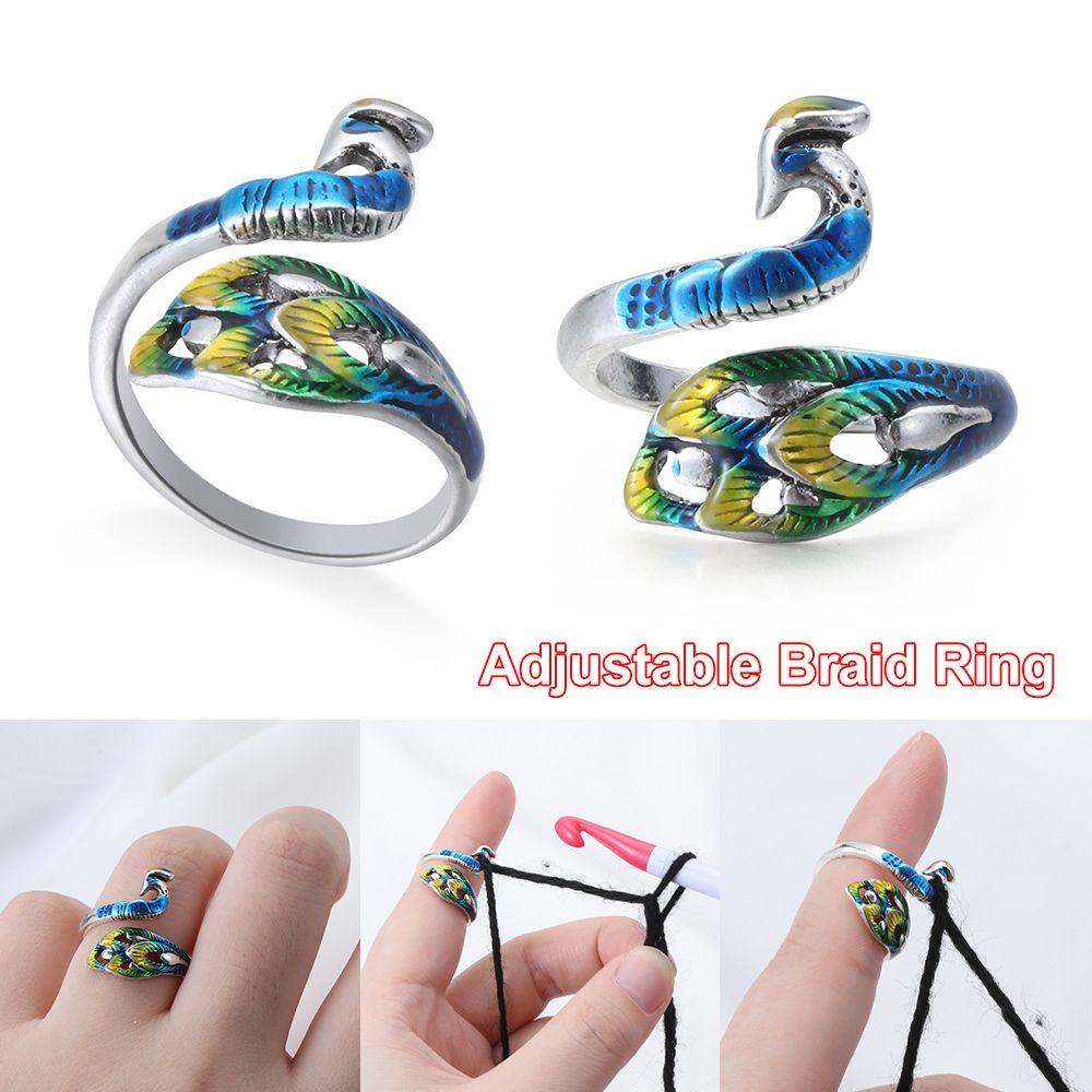 Phụ Kiện Đan Len Móc Ngón Tay Hình Chim Công Tiện Dụng