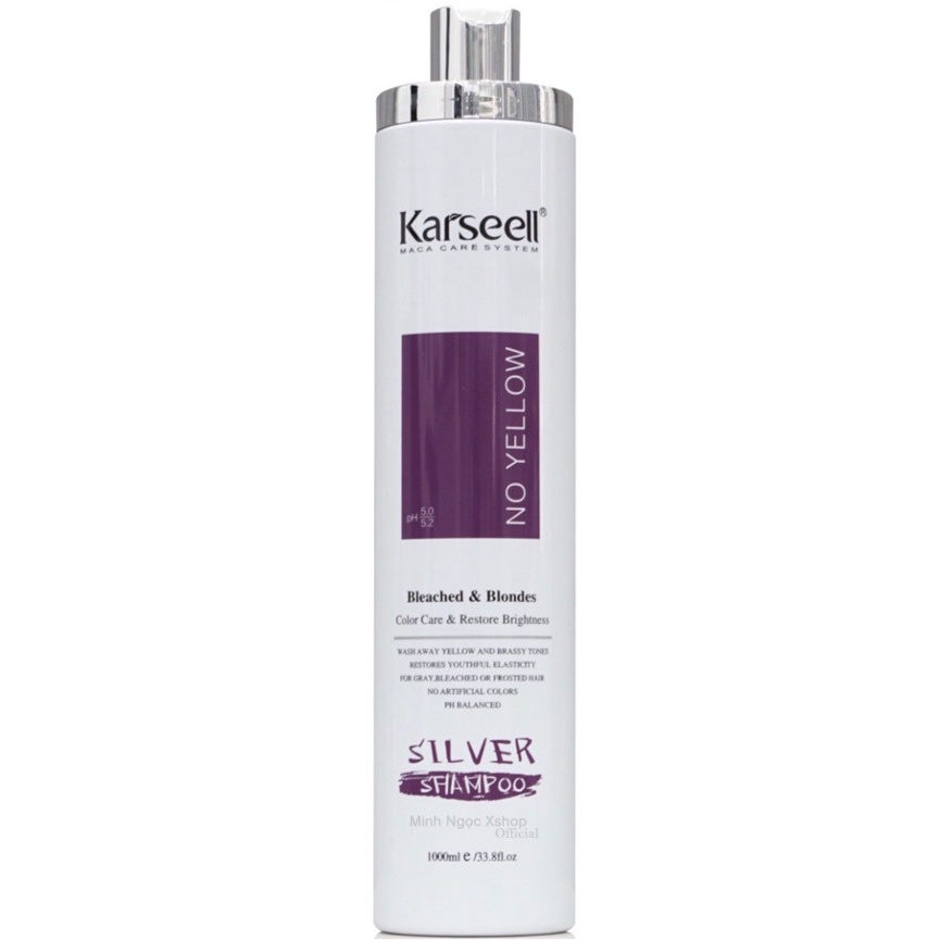Dầu gội tím khử vàng Karseell SILVER No Yellow Shampoo 1000ml
