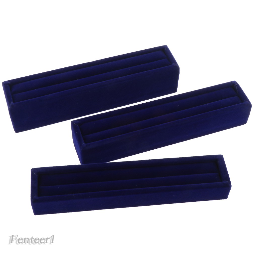 [Fenteer1] Bộ 3 Hộp Đựng Trang Sức Bằng Vải Nhung Sang Trọng