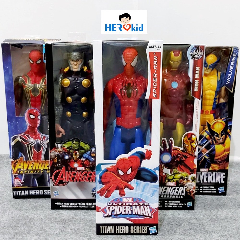Mô hình siêu nhân Người Sắt, Người Nhện, Người Sói, Thor Cao 29cm