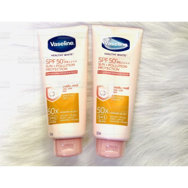 SỮA DƯỠNG THỂ TRẮNG DA VASELINE 50X SPF 50 PA++++ 320ML - THÁI LAN