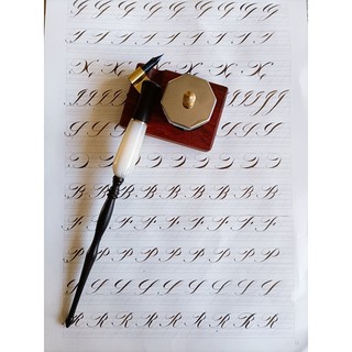 Quản chéo gỗ luyện viết thư pháp calligraphy - đen khoang trắng