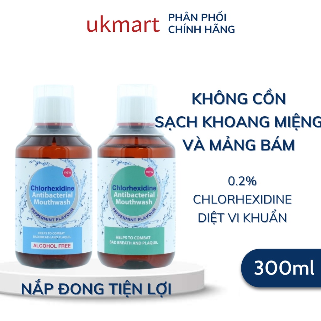 Nước Súc Miệng Chlorhexidine Chống Vi Khuẩn, Không Chứa Cồn Anti Bacterial Mouthwash Alcohol Free 300ml