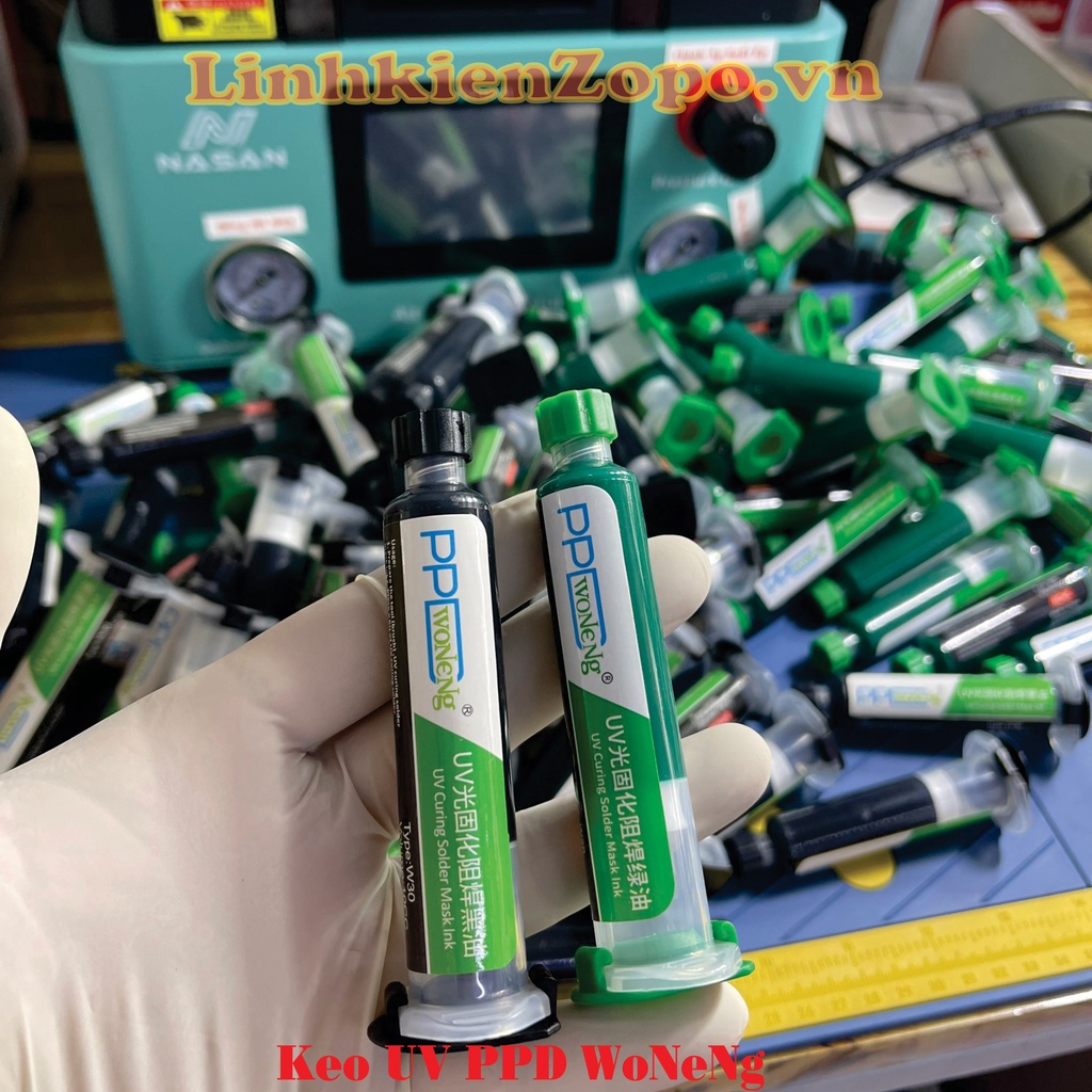 Keo UV Đen – Xanh PPD WoNeNg Phủ Mạch Chống Chập Chạm Tuyp:10cc