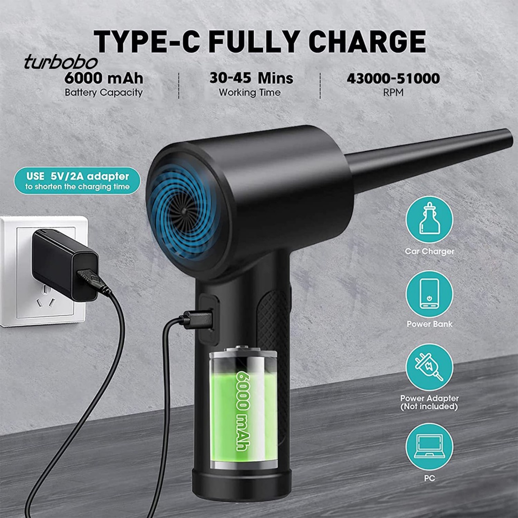 Máy thổi bụi không khí turbobo có đèn LED 3 tốc độ điều chỉnh được cho bàn phím máy tính