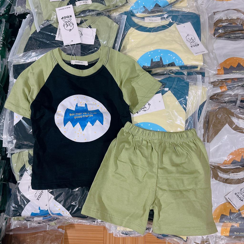 Bộ cộc tay XOOP cotton 2 chiều in batman cho bé trai bé gái (8-19kg) BC93,Đồ bộ thời trang quần áo trẻ em mặc nhà
