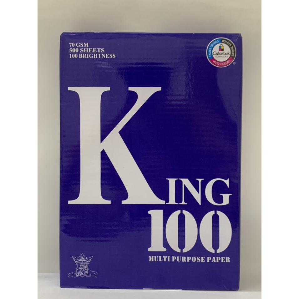 Giấy in A4 King 100 Đinh Lượng 70gsm