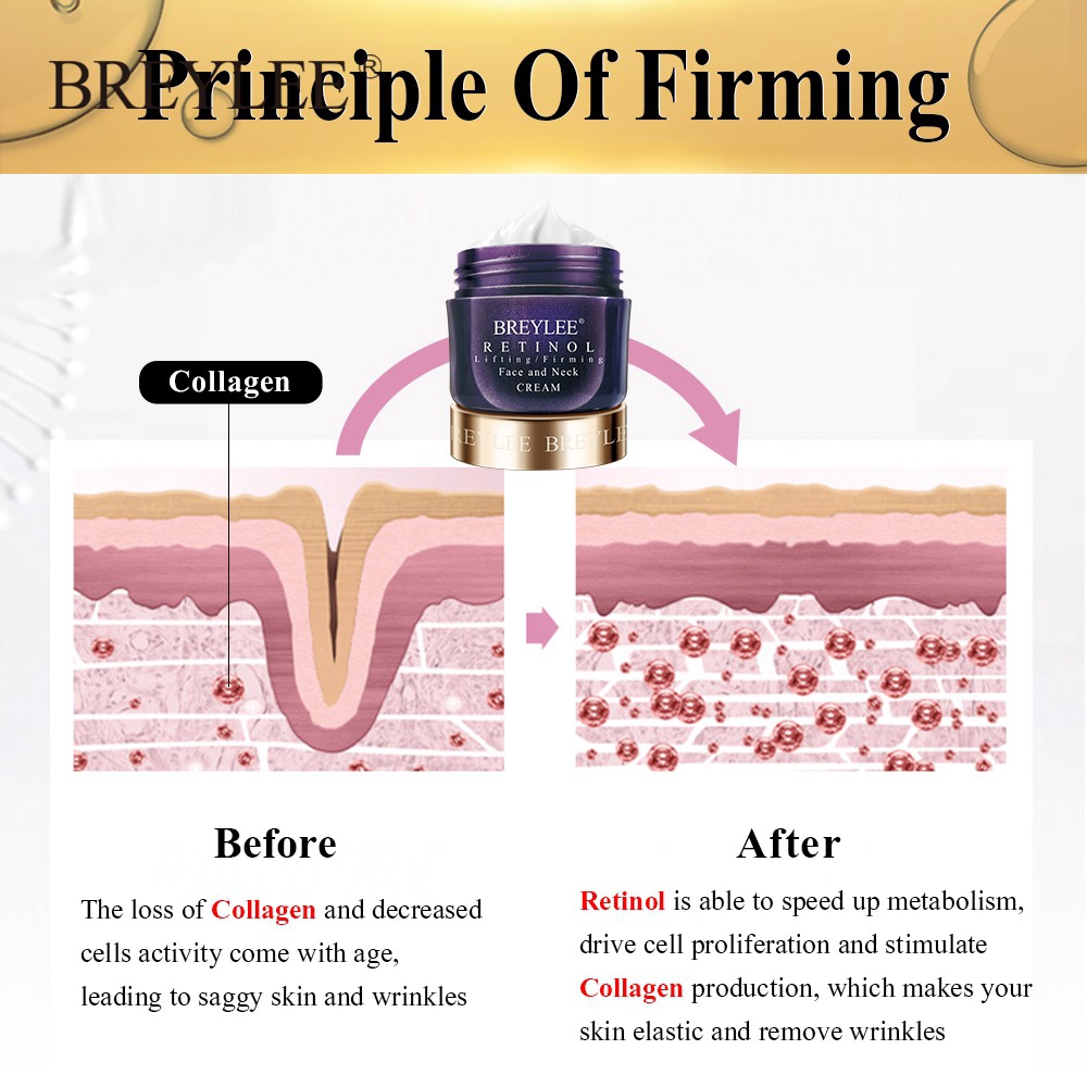 BREYLEE 【Bán hàng trực tiếp tại nhà máy】Kem Dưỡng Da Retinol Cấp Ẩm Làm Săn Chắc Da Giảm Nếp Nhăn Lão Hóa 40g