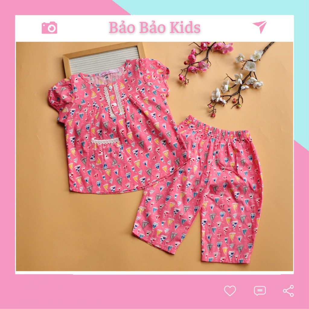 Bộ pijama cánh tiên quần lửng vải kate cotton cho bé gái 12 đến 32kg - BAOBAOKIDS