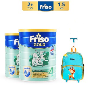Bộ 2 Sữa bột Friso Gold 4 1.5kg + Tặng 1 balo kéo cho bé