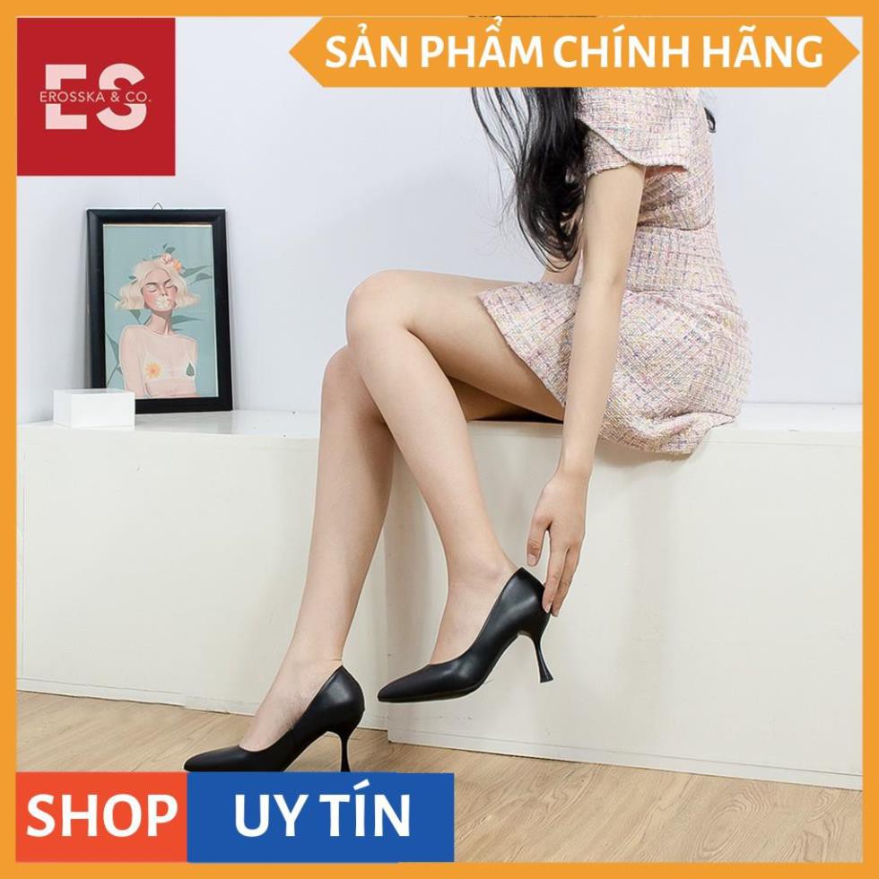 Giày cao gót Erosska thời trang mũi nhọn kiểu dáng cơ bản cao 8cm màu nude _ EP010