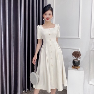 Váy cổ vuông khuy dọc v1314 hila