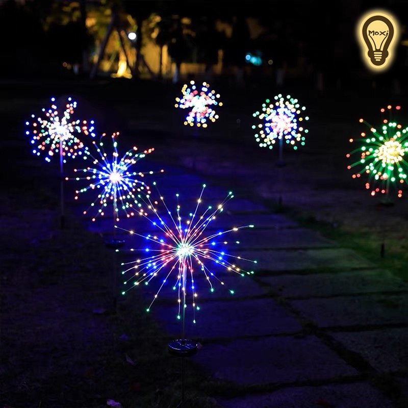 Đèn led năng lượng mặt trời hình pháo hoa trang trí decor sân vườn ngoài trời ban công MOXI