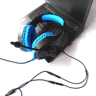 ★Portable Headset Adapter Splitter 3.5mm Jack Cable Separate Mic Audio