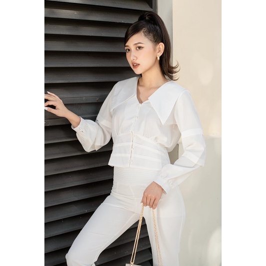 Áo sơ mi croptop G446 dáng ngắn năng động CÓ BIGSIZE - GEM Fashion