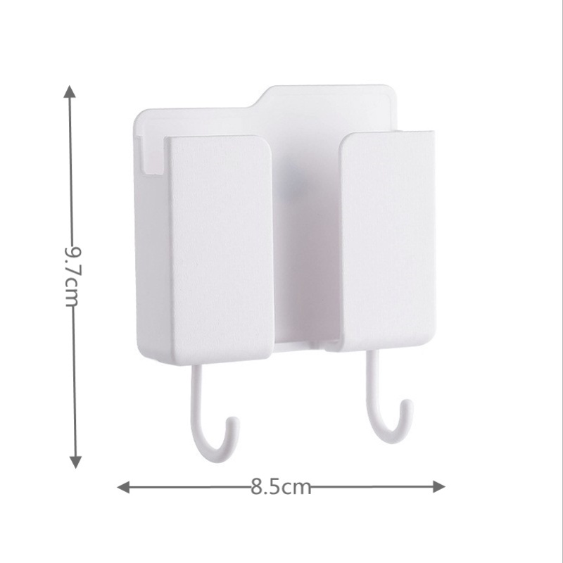 1 Giá Đỡ Nhựa Gắn Tường Kèm 2 Móc Treo Điện Thoại Điều Khiển Từ Xa