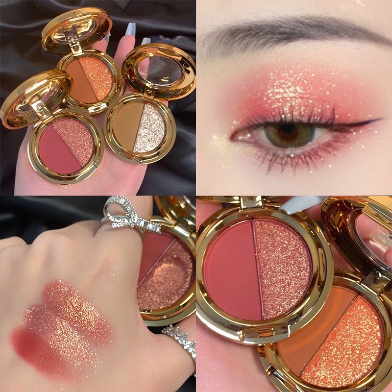 Bảng Phấn Mắt Hai Màu Lì Và Màu Nhũ Tông Đất Hiệu Galaxy
