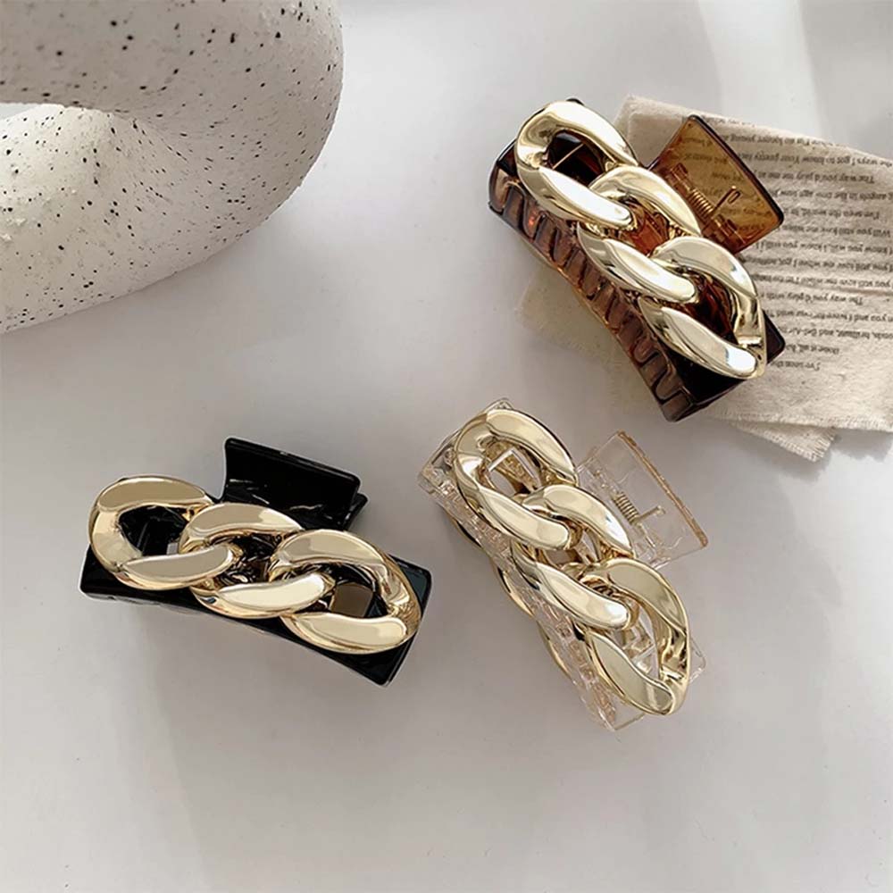 Kẹp Tóc Kim Loại Hình Vuông Phong Cách Hàn Quốc Cho Nữ