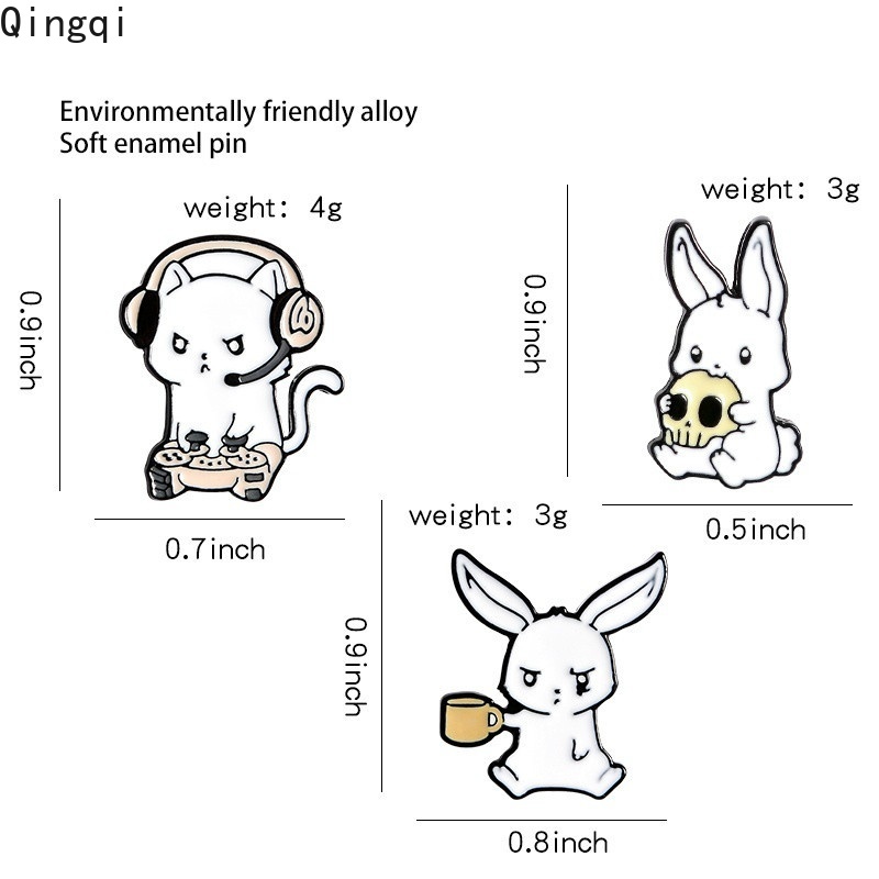Ghim cài áo MISS ZOE kim loại hình thỏ đáng yêu dễ thương