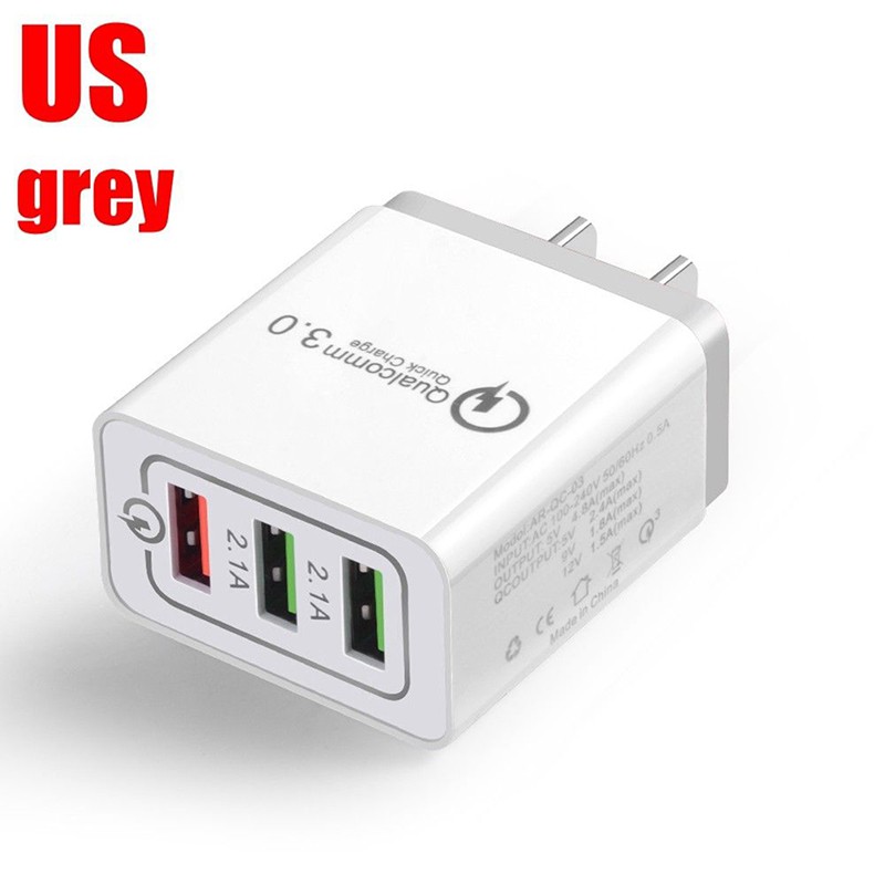 Bộ sạc nhanh hub Hub 30W QC 3.0 3 cổng USB gắn tường 2018