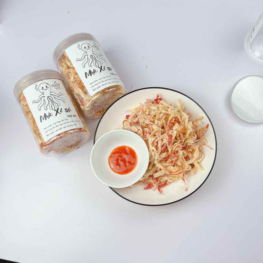 MỰC SỢI HẤP NƯỚC DỪA  Bình Thuận ngon rẻ hũ 200g