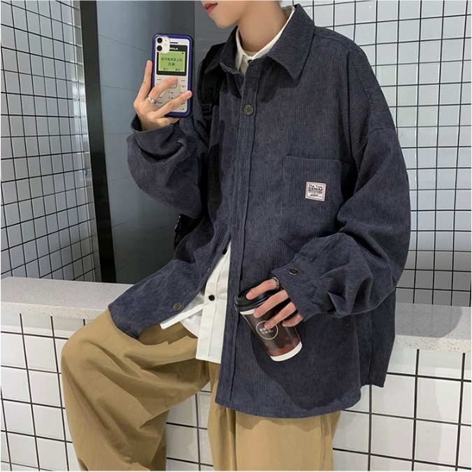 Áo sơ mi nhung tăm nam nữ unisex màu ghi cao cấp 308 pon.mens