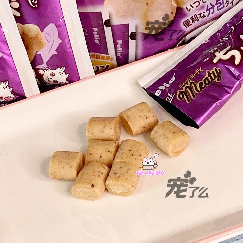 Bánh cuộn nhân hải sản mềm PETIO gói 10gram cho Mèo và Cún ăn quên sầu