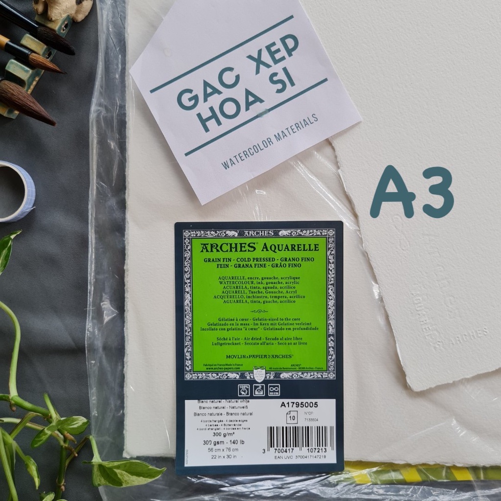 5 Tờ Giấy vẽ Arches A3 COLD & ROUGH 300gsm ARTIST (Có ảnh thật)
