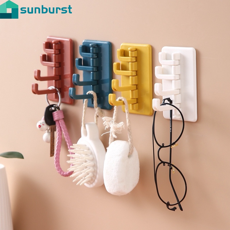 Móc Treo Đồ Dán Tường Bằng ABS Tự Dính Xoay Tiện Dụng Cho Nhà Bếp / Phòng Tắm