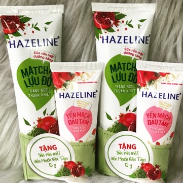 Sữa rữa mặt Hazeline Matcha Lựu đỏ 50g (🌻Tặng 1 tuýp sữa rữa mặt Yến Mạch Dâu Tằm )