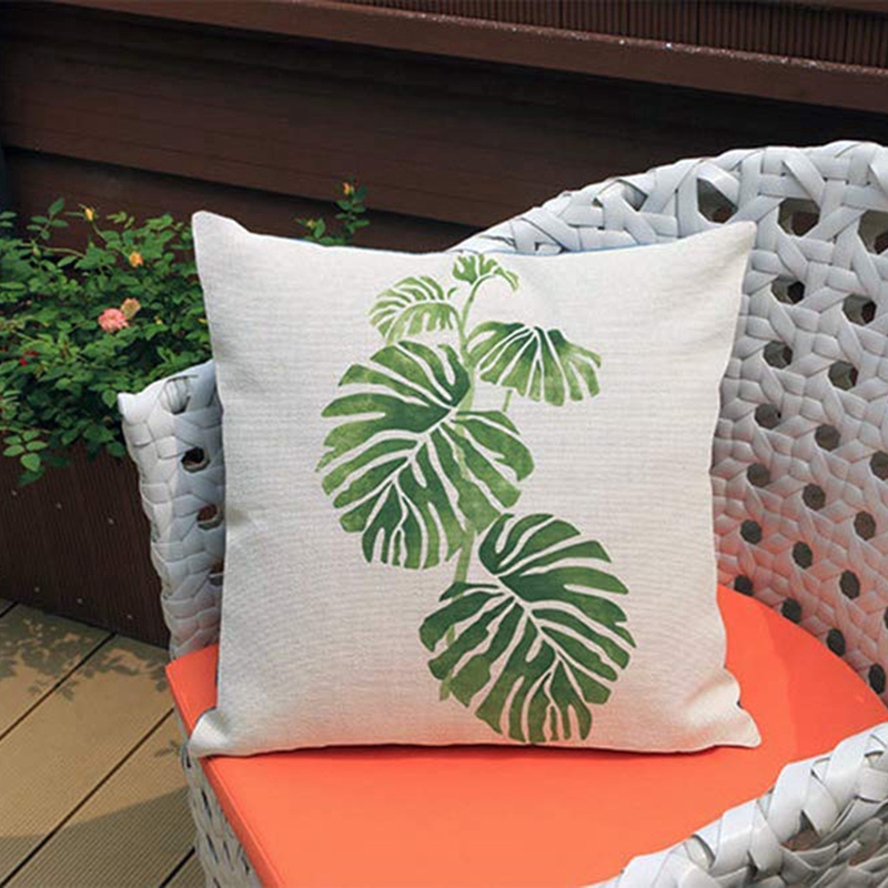 Bao gối vuông vải lanh cotton mềm mịn in họa tiết dùng trang trí phòng ngủ