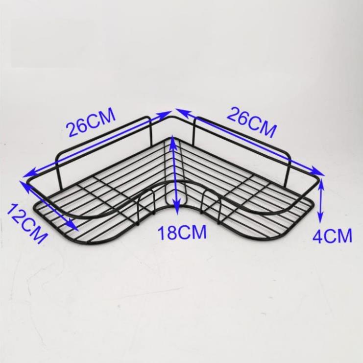 Kệ góc nhà tắm phun sơn tĩnh điện dán tường siêu dính trong nhà tắm, nhà bếp tiện dụng không cần khoan vít