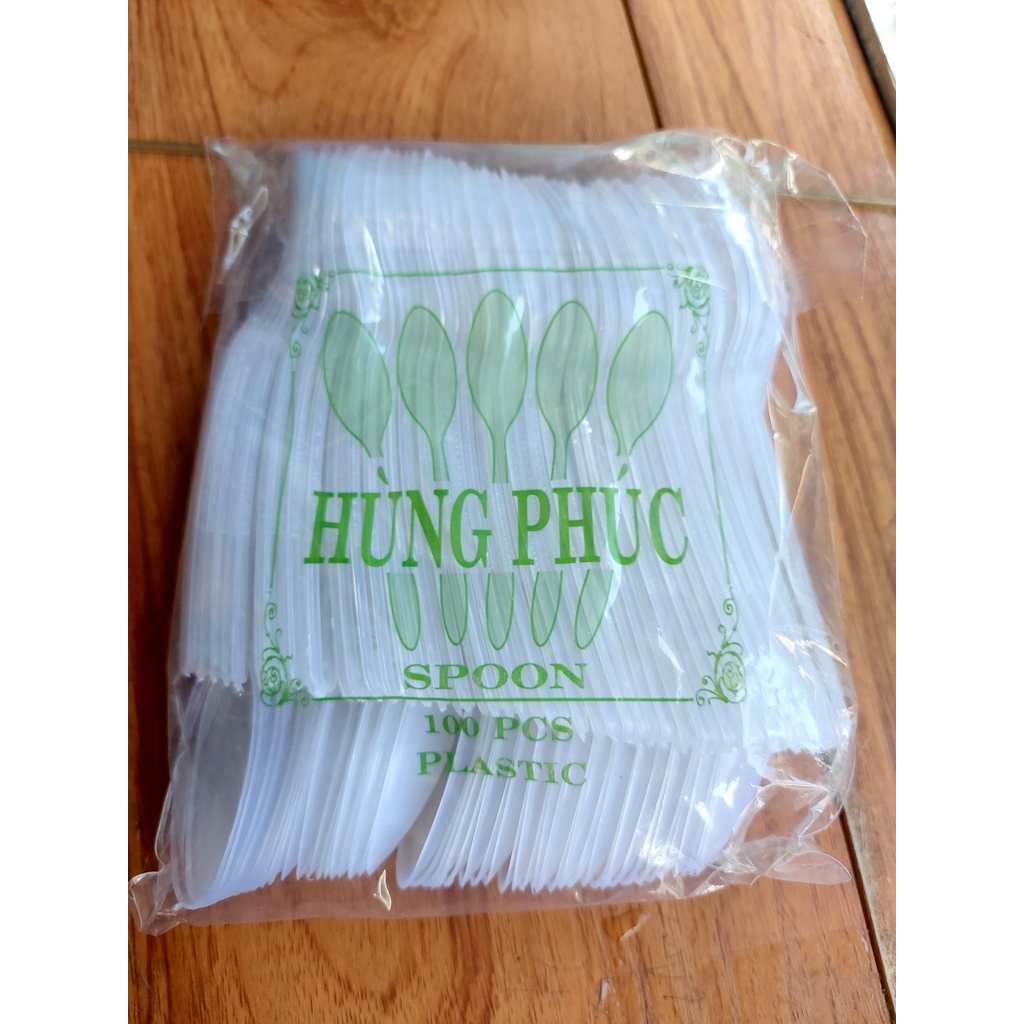 100 muỗng nhựa cao cấp dùng 1 lần nhựa dẻo cao cấp, muỗng ăn cơm dùng quán take away, quán ăn- Quán nào cũng cần