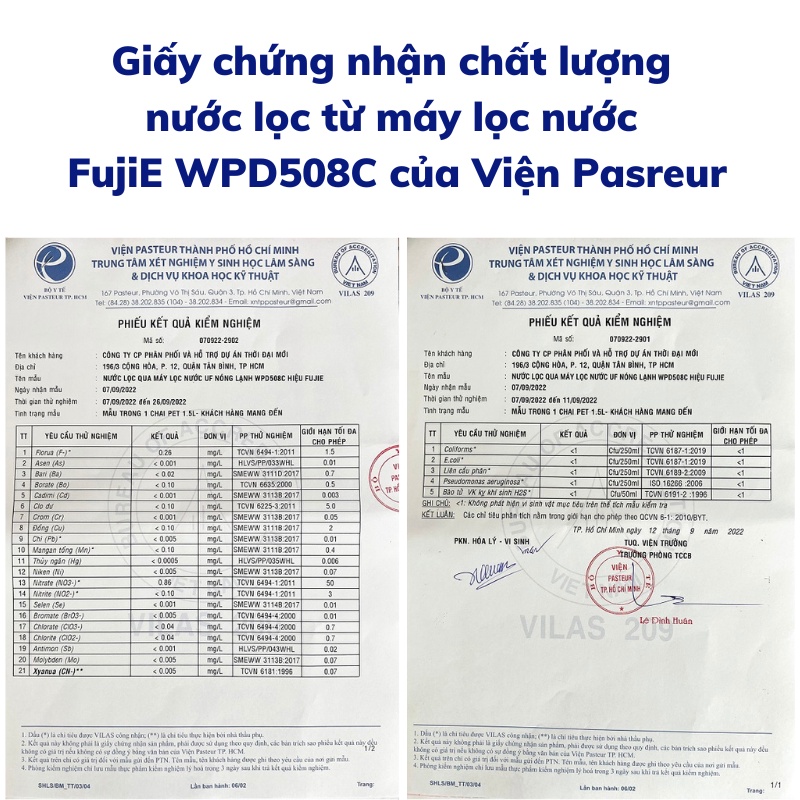 Máy lọc nước UF siêu lọc tích hợp làm nóng lạnh cao cấp FujiE WPD508C công nghệ Nhật Bản nhập khẩu chính hãng