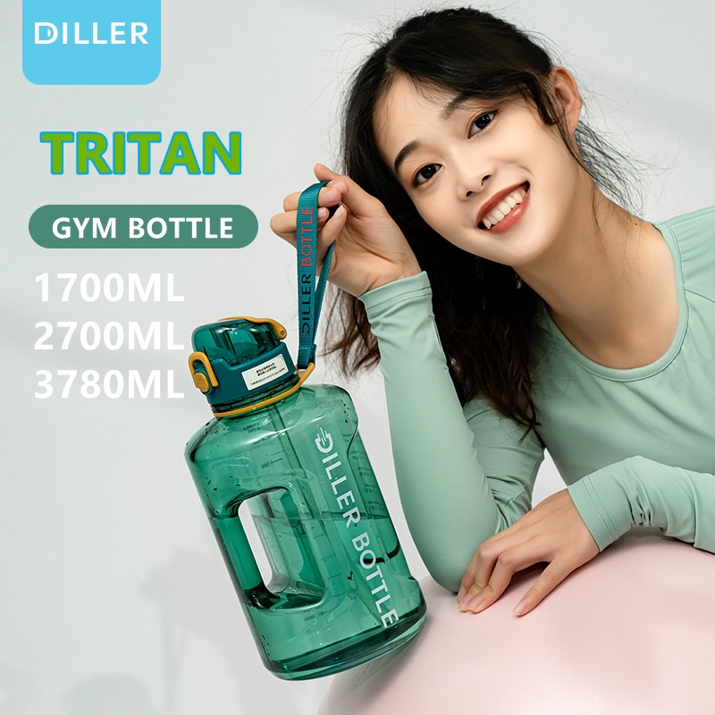 Bình nước thể thao DILLER có đánh dấu vạch chia 1700/ 2700/ 3780ml tiện lợi