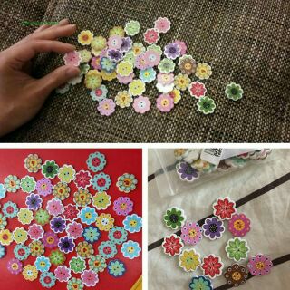 Túi 5 nút gỗ hoa xinh xắn 🌸🌻🌼