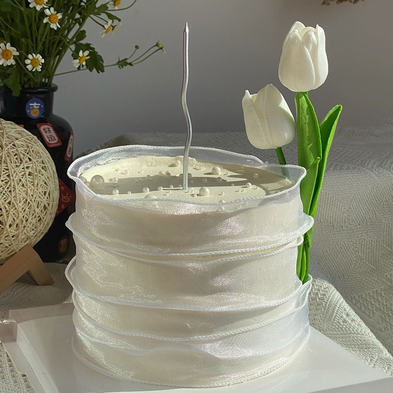 5m Dây Ruy Băng Hoa Tulip Nhân Tạo Trang Trí Bánh Kem Tiệc Cưới DIY