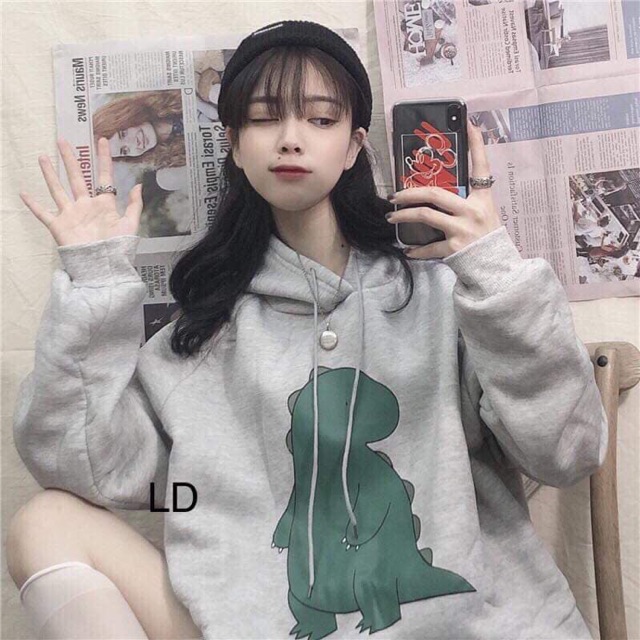 Áo mũ hodei khủng long xang - LD