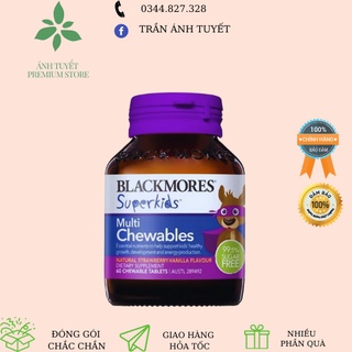Viên Nhai Bổ Sung Vitamin Tổng Hợp -  Blackmores Superkids Multi Chewables 60 Viên hàng ÚC chính hãng