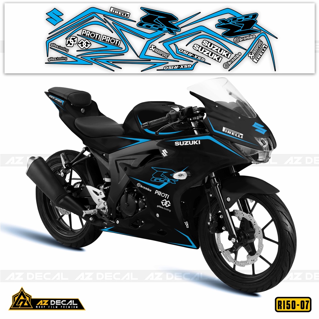 Tem Rời Xe GSX R150 Nhiều Lựa Chọn Màu - Phong Cách Tem Chỉ | GSX R150-07 | Decal PVC Chống Nước, Dễ Dán